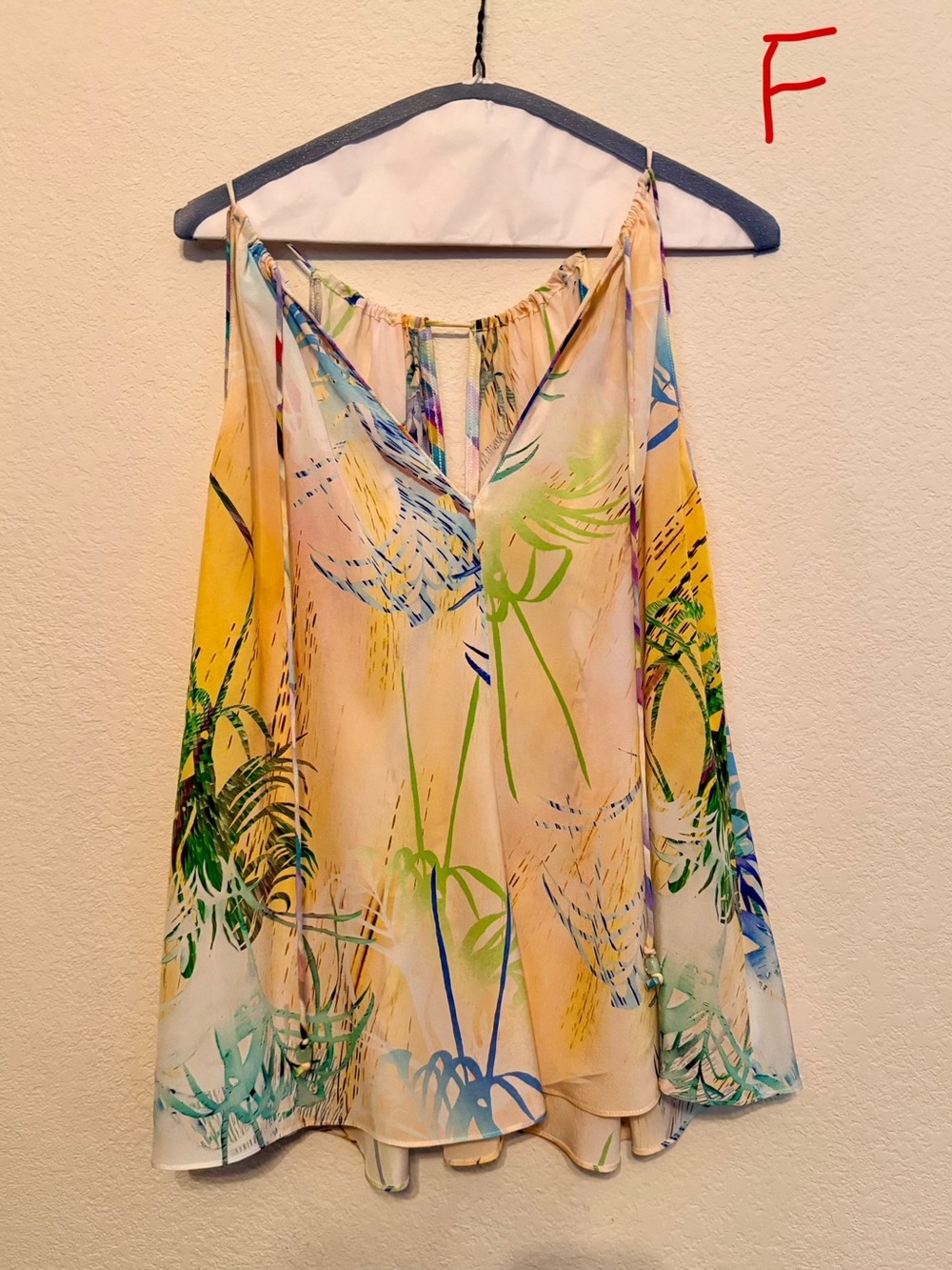 Women's Yellow Floral Print Camisole Tank Top